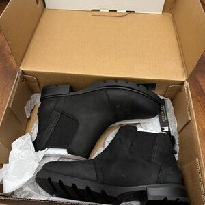 Sorel Emelie Black Winter Ankle Boots Size 6.5 Brand New Waterproof